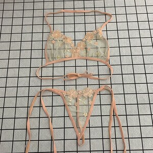 全透明走光内衣女透明内衣套装文胸丁字裤美背系带裹胸无钢圈超薄