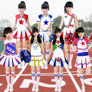 拉拉队服装女套装儿童健美操舞蹈表演服小学生运动会开幕式演出服