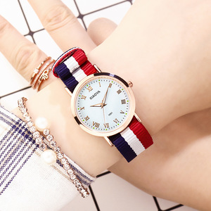 新品xiaoya筱雅手表男韩版学生时尚欧美范帆布夜光潮流合金石英表