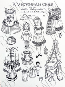 维多利亚女孩填色涂鸦换装纸娃娃换衣纸公仔paper doll