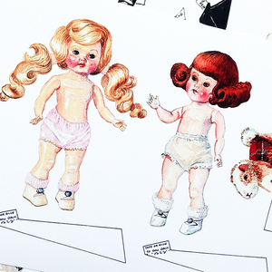 古董娃娃金妮娃娃ginny/复古paper doll 换装纸娃娃纸公仔换衣