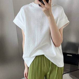 女2022年夏装新款妈妈设计感蝙蝠袖上衣女士短袖体恤衫夏6人付款108