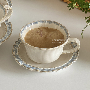 宫廷风烟蓝系列下午茶陶瓷咖啡杯碟有格调红茶咖啡牛奶杯子