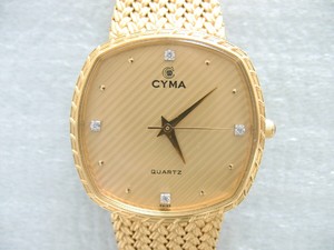 西马CYMA瑞士重工麦穗表链复古斜杠暗纹方盘石英中性手表 vintage