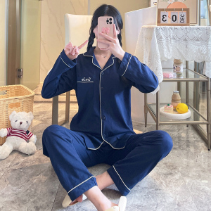 睡衣开衫女深蓝色