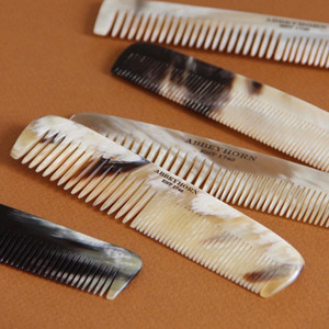 英国abbeyhorn天然牛角梳绅士油头造型发梳密齿梳子便携梳头梳