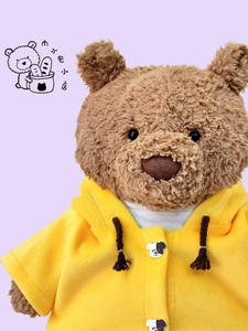 【肉小包小店】巴塞罗熊衣服 原创手工自制娃衣 柠檬黄绒面小外套