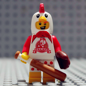 lego 乐高 bam人仔 季节人仔 小鸡人 带棒球棍手套 独占 2020