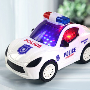 电动炫彩警察玩具车万向行走带音乐灯光儿童玩具车男女孩小汽车