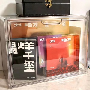 专辑收纳盒透明亚克力展示盒桌面置物架防尘刘艳芬光盘cd展示架
