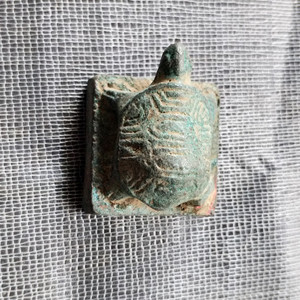 古代古玩杂项 汉朝印章纯铜小乌龟印章小号铜印章 形态精美