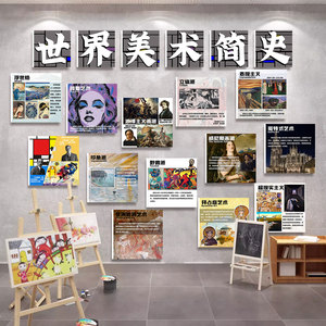世界美术简史画室布置装饰学校培训教室画画班墙贴环创文化墙挂画