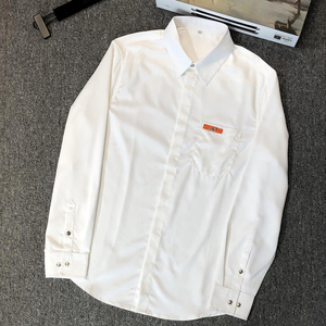 2021仕途爱马仕秋季新款金属马车logo商务休闲男士衬衫百搭衬衣男