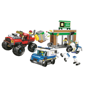 7月新品兼容乐高60245城市组巨轮越野车大劫案送礼积木玩具男女孩