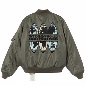 we 穿搭 stussy40周年cdg棒球棉服空军夹克 ma-1经典jacket版型