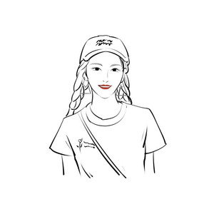 黑白速写简约线条肖像画真人照片转手绘人物情侣漫画头像定制设计