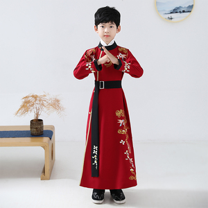 儿童古装清朝阿哥服贝勒服小地主少爷服小男孩汉服古代服装演出服51人