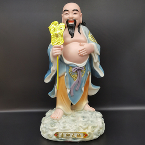新款树瓷赤脚大仙佛像12寸彩绘赤脚金仙神像16寸像体居家供奉摆件