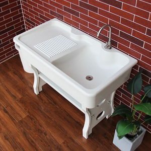 特价 石英石 洗衣池家用阳台一体水池石头洗衣槽卫生间室外人造石