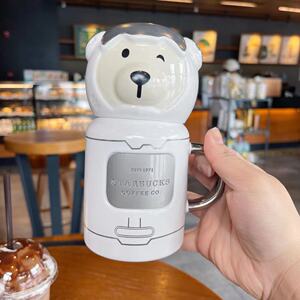 2021星巴克卡通可爱太空宇航员小熊可高温耐热陶瓷杯马克杯咖啡杯