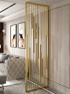 不锈钢屏风隔断客厅钛金镂空雕花格现代轻奢金属新中式格栅