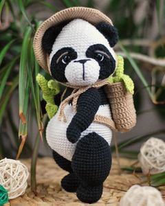 592 熊猫 编织图纸 玩偶中文图解 钩针电子图 毛线教程