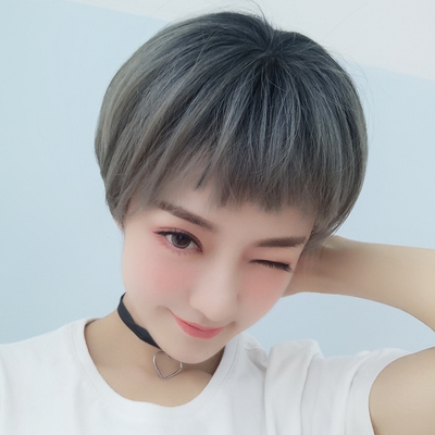 cos假发女短发造型帅气个性狗啃刘海网红自然短卷发整顶全头发套
