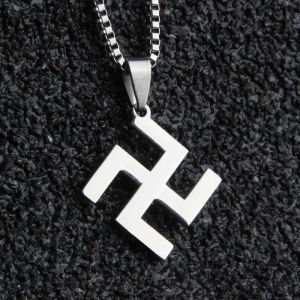 民族风钛钢霸气时尚简约万字符潮人吊坠男佛教饰品万挂件项链