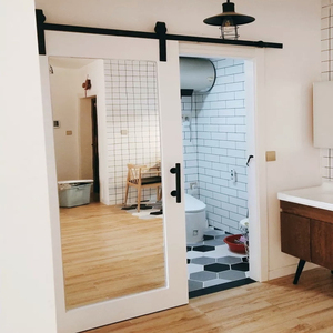 谷仓门镜子门北欧玻璃门卫生间推拉门移门厨房门吊轨门定制门滑门