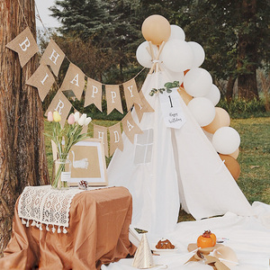 网红野餐小帐篷儿童道具装饰用品宝宝户外春游派对生日场景布置