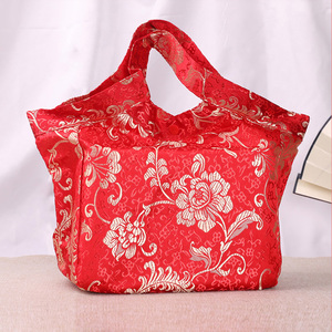 新娘手提袋结婚布袋锦缎布艺红包大号礼金伴娘拎包布包陪嫁收纳袋