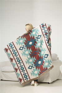 外贸几何纳瓦霍印地安沙发毯挂毯装饰毯盖毯毛毯休闲复古美式