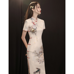 旗袍夏季年轻款女复古中国风短款小个子新式改良版时尚修身连衣裙