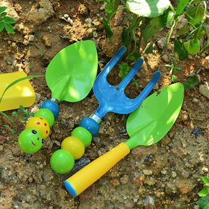 幼儿园植树套装园艺工具三件套小耙子挖菜小铲子儿童玩具套装沙滩