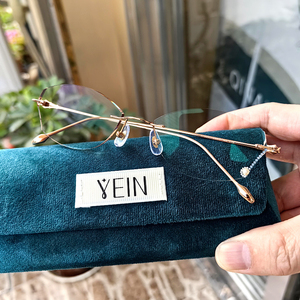 yein魅影韩式无框眼镜 幻影h2657钻石无边框切边纯钛titanium镜框