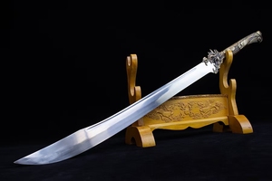 龙泉市刀剑唐横刀屠龙宝刀锰钢工艺刀具长款镇宅大刀摆件  未开刃