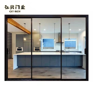 极窄钛合金三联动推拉门吊轨阳台移门厨房长虹玻璃折叠门隔断定制