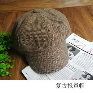 复古保暖秋冬报童帽文艺青年男女画家帽潮百搭八角帽男士贝雷帽