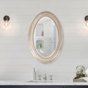 欧式浴室镜椭圆壁挂卫浴镜卫生间镜子美式镜框理发店美容院装饰镜