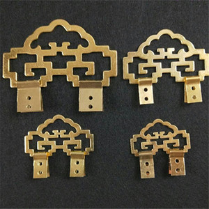 铁挂环国画吊钩相框 十字绣画框配件 加厚双喜挂钩 仿金挂环包邮