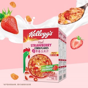 山姆超市泰国进口家乐氏草莓玉米片精选营养谷物全家早餐酸奶牛奶
