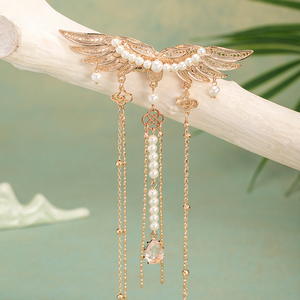 古风头饰超仙流苏后压宋制汉服配饰女发夹后夹古装宫廷发饰边夹子