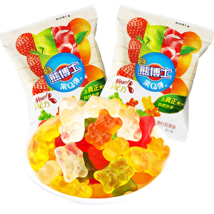 徐福记熊博士果q弹果汁橡皮糖办公休闲聚会软糖儿童零食品
