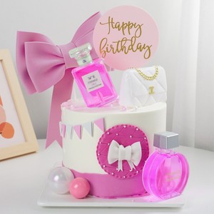 女神烘焙蛋糕装饰包包香水蝴蝶结摆件配件女孩生日派对蛋糕装饰品
