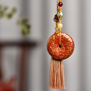 玄同 大漆平安扣挂件吊坠首饰中国风国潮非遗手工艺福州漆器