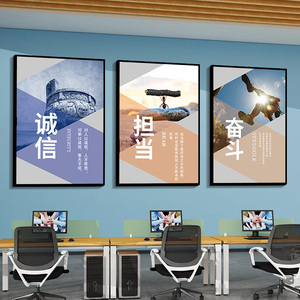 高级感公司企业办公室文化墙装饰画电商传媒励志标语定制设计布置