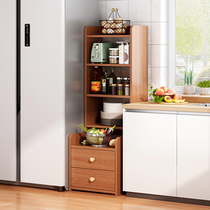 厨房角落置物柜落地储物柜家用转角柜多功能餐厅收纳柜转角置物架