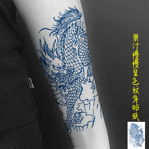招财貔貅麒麟草本果汁纹身贴半臂男女小腿持久仿真防水半永久般若