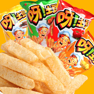 好丽友 呀土豆40g*10包整箱薯片薯条休闲食品膨化零食大礼包便宜