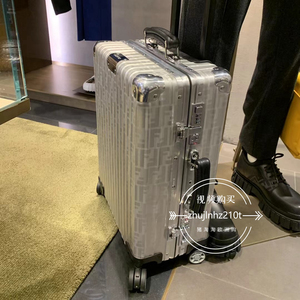猪淘淘代购 fendi芬迪新款ff日默瓦联名行李箱 铝制拉杆箱登机箱